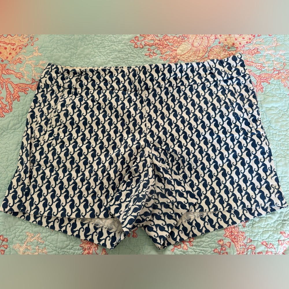 J crew seahorse shorts navy and cream.